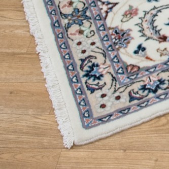 100% Wool Cream Persian Golbaft Rug PGO048044 3.66 x .69 Handknotted in Iran with a 17mm pile Image 2