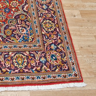 100% Wool Red Persian Keshan Rug PKE019F52 2.13 x 1.30 Handknotted in Iran with a 13mm pile Image 2