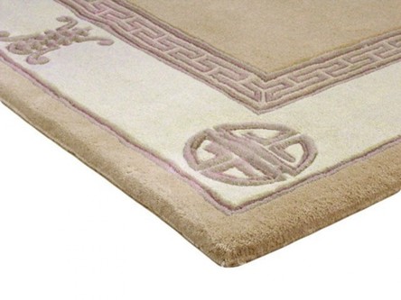 100% Wool Beige Premier Superwashed Chinese Rug Design Handknotted in China with a 25mm pile Image 3