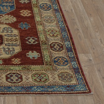 100% Wool Rust Afghan Kaynak Rug AKA018F55 1.92 x 1.15 Handknotted in Afghanistan with a 5mm pile Image 2