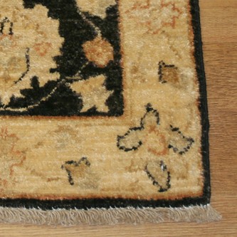 100% Wool Black Afghan Veg Dye Rug AVE004073 .75 x .47 Handknotted in Afghanistan with a 6mm pile Image 2