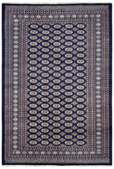 100% Wool Blue Fine Pakistan Bokhara Rug Design Handknotted in Pakistan with a 10mm pile Image 2