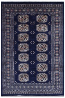 100% Wool Blue Fine Pakistan Bokhara Rug Design Handknotted in Pakistan with a 10mm pile Image 2