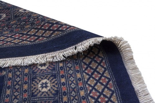 100% Wool Blue Fine Pakistan Bokhara Rug Design Handknotted in Pakistan with a 10mm pile Image 4