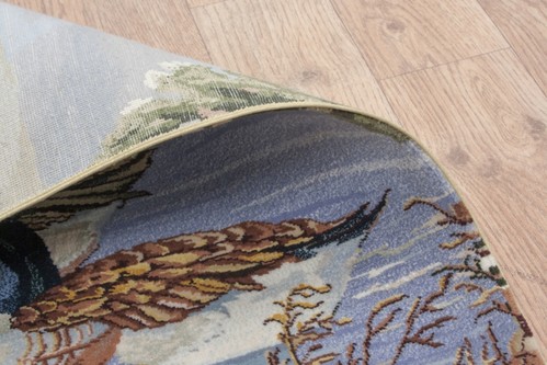 100% Silk Multi Zhenping Silk Picture Rug CFS003PIC 56x50 Handknotted in China with a 3mm pile Image 3