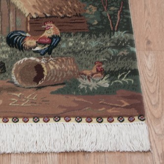 100% Silk Multi Zhenping Silk Picture Rug CFS004PIC 63x47 Handknotted in China with a 3mm pile Image 4