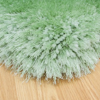 100% Polyester Green Shaggy Rug Design Handmade in China with a 45mm pile Image 2