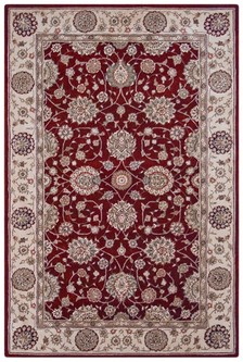 95% Wool / 5% Silk Red Royal Yelmi Rug Design Handtufted in China with a 12mm pile