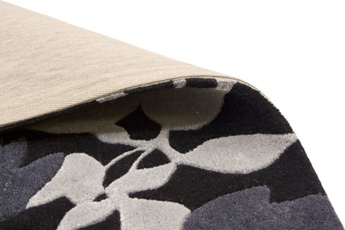 60% Wool / 40% Viscose Black Ella Claire Indian Rug Design Handmade in India with a 18mm pile Image 5