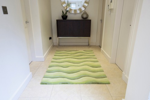 100% Wool Green Ella Claire Vibrance Indian Rug Handmade in India with a 18mm pile