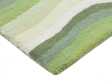 100% Wool Green Ella Claire Vibrance Indian Rug Handmade in India with a 18mm pile Image 3