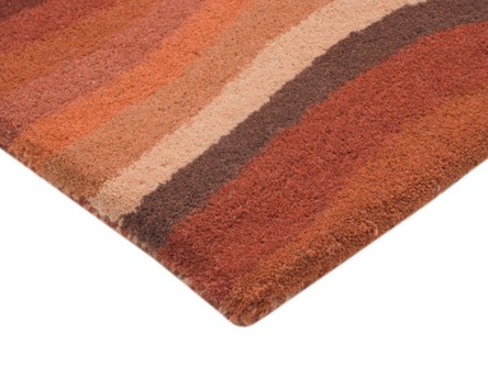 100% Wool Rust Ella Claire Vibrance Indian Rug Handmade in India with a 18mm pile Image 3