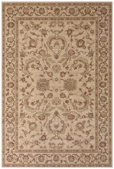 100% Wool Cream Kashimar Woven Rug Design Machine Woven in Egypt with a 12mm pile Image 2
