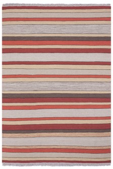 Wool woven onto Cotton Multi Indian Kelim Rug Handmade in India with a 5mm pile Image 2