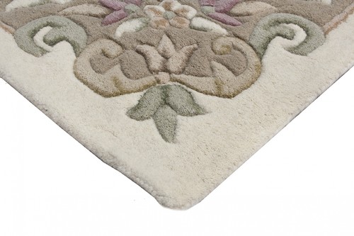 100% Wool Cream Emperor Indian Rug Design HPR004 newspaper offer Handmade in India with a 15mm pile Image 2