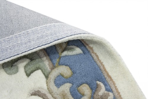 100% Wool Cream Emperor Indian Rug Design HPR009 newspaper offer Handmade in India with a 15mm pile Image 3