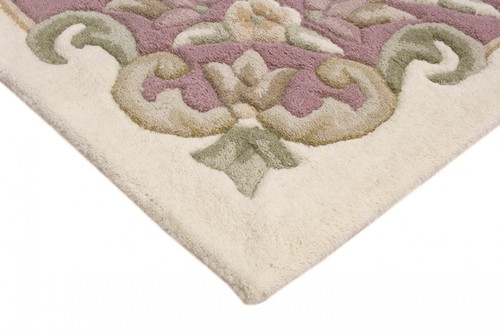 100% Wool Cream Emperor Indian Rug Design HPR013 newspaper offer Handmade in India with a 15mm pile Image 2