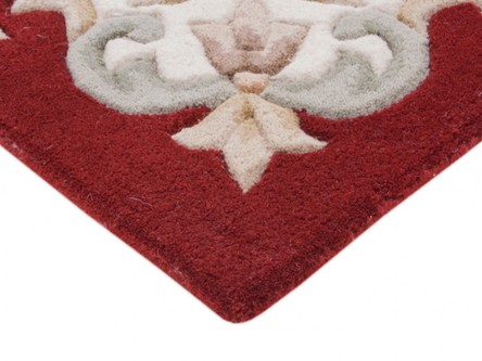 100% Wool Red Emperor Indian Rug Design HPR016 newspaper offer Handmade in India with a 15mm pile Image 2