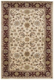 100% Wool Cream Indo Keshan Rug Design Handmade in India with a 15mm pile Image 2