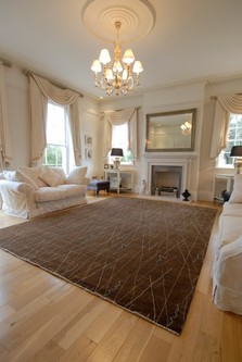 100% Twisted Argentine Wool Brown Mystic Modern Indian Rug Design 3.66 x 2.74 Handknotted in India with a 12mm pile