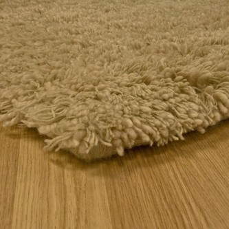 100% Wool Gold Lippa Handmade Woollen Shaggy Rug Handwoven in India with a 40mm pile Image 2