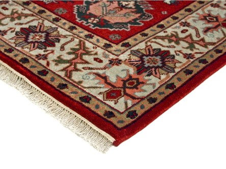 100% Wool Red Indo Persian Shervan Rug Design Handknotted in India with a 15mm pile Image 3