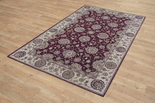 95% Wool / 5% Silk Red Royal Yelmi Rug Design Handtufted in China with a 12mm pile