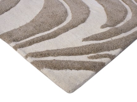 100% Wool Cream Laura Jade Indian Rug Design Handtufted in India with a 30mm pile Image 3