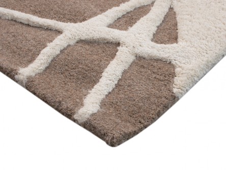 100% Wool Cream Laura Jade Indian Rug Design Handtufted in India with a 30mm pile Image 3