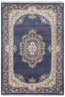 100% Wool Grey Mahal Indian Rug Design Handknotted in India with a 20 mm pile Image 2