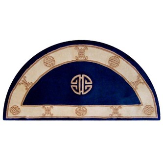 100% Wool Blue Premier Superwashed Chinese Rug Design Handknotted in China with a 25mm pile Image 5