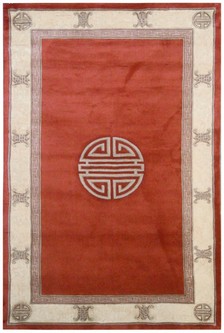 100% Wool Rust Premier Superwashed Chinese Rug Design Handknotted in China with a 25mm pile Image 2
