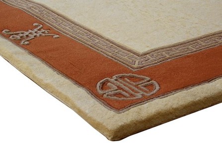 100% Wool Rust Premier Superwashed Chinese Rug Design Handknotted in China with a 25mm pile Image 3