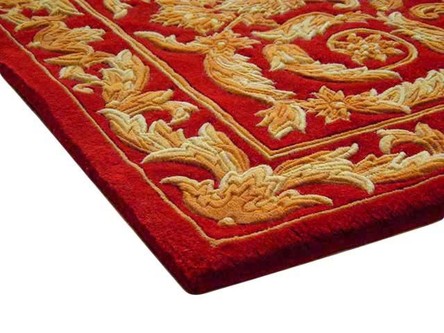 100% Wool Red Premier Superwashed Chinese Rug Design Handknotted in China with a 25mm pile Image 3
