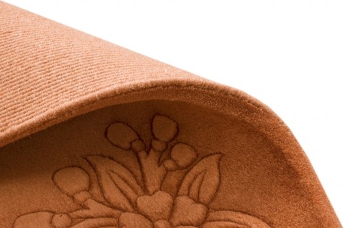 100% Wool Rust Plain Carved Chinese. Handknotted in China with a 25mm pile Image 9