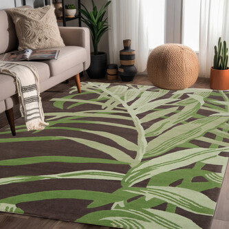 white rectangular rug with pattern floor living room created using generative ai technologyb2