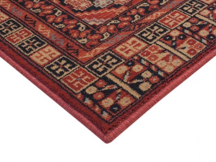 100% Wool Red Mohatta Woven Rug Machine Woven in Moldova with a 10mm pile Image 3