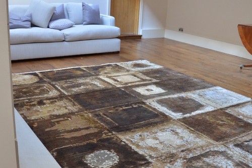 80% Wool/20% Silk Multi Ella Claire Rug Design Handknotted in India with a 12mm pile