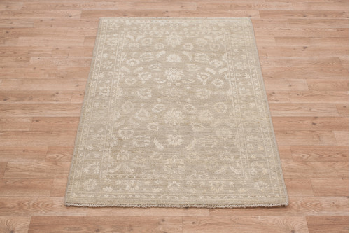 100% Wool Green Afghan Veg Dye Rug AVE008091 119x80 Handknotted in Afghanistan with a 5mm pile
