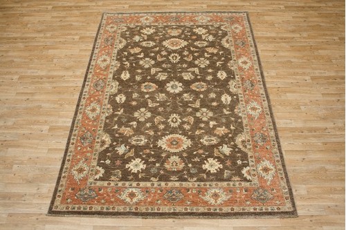 100% Wool Green Afghan Veg Dye Rug AVE022065 2.66 x 1.83 Handknotted in Afghanistan with a 6mm pile