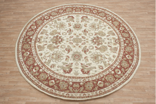 100% Wool Cream Afghan Veg Dye Rug AVE075082 305x305 Handknotted in Afghanistan with a 5mm pile