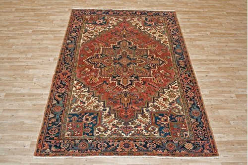 100% Wool Red Persian Heriz Rug HER023000 2.85 x 2.00 Handknotted in Iran with a 14mm pile