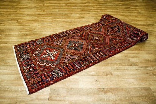 100% Wool Red Persian Heriz Rug HER055000 450 x 117 Handknotted in Iran with a 14mm pile