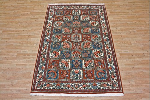 100% Wool Rust Persian Bakhtiar Rug PBA020030 2.47 x 1.52 Handknotted in Iran with a 16mm pile