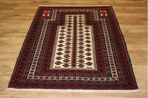 100% Wool Red Persian Belouch Rug PBE014000 146 x 103 Handknotted in Iran with a 18mm pile