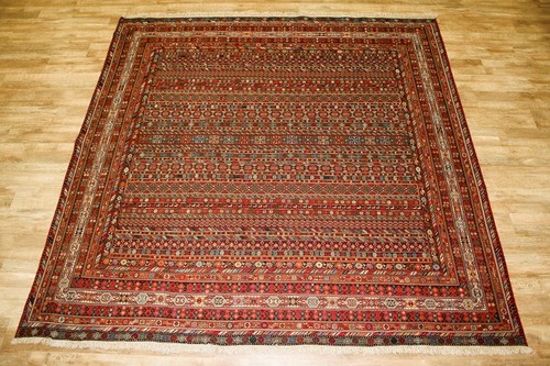 100% Wool Brown Persian Sirjan Kelim PSK095000 295 x 295 Handknotted in Iran with a 3mm pile