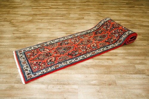 100% Wool Rust Persian Sarouk Rug SAR047000 327 x 74 Handknotted in Iran with a 16mm pile