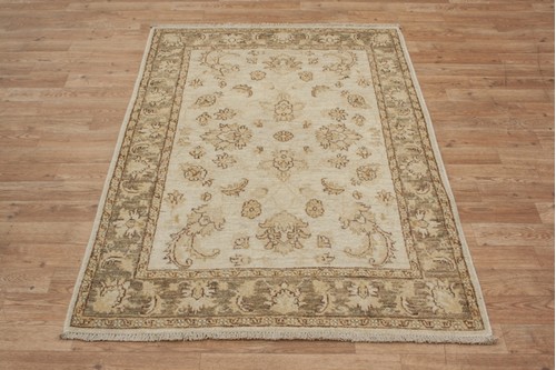 100% Wool Cream Afghan Veg Dye Rug AVE013090 148 x 100 Handknotted in Afghanistan with a 6mm pile