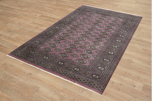 100% Wool Purple Fine Pakistan Bokhara Rug Design Handknotted in Pakistan with a 10mm pile