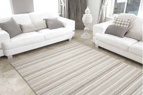 100% Wool Ella Claire Stripes Handknotted in India with a 15mm pile